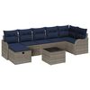 vidaXL Set di divani con cuscino Grigio e Blu Navy polyrattan