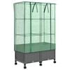 vidaXL Vaso da Giardino con Copertura per Serra e Ruote 2 pz PP