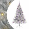 vidaXL Albero di Natale artificiale con luci integrate Argento 180 cm