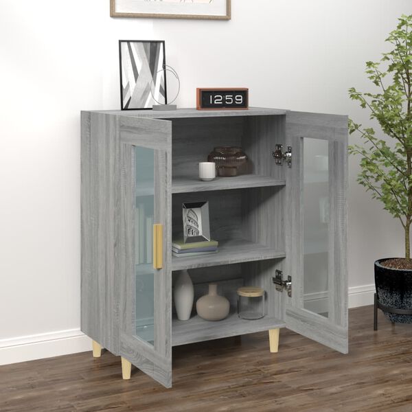 vidaXL Credenza Grigio Sonoma 69,5x34x90 cm in Legno Multistrato