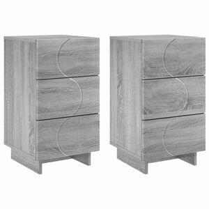 vidaXL Armadio da Notte 2 pcs Sonoma grigio 33,5 x 34,5 x 60 cm