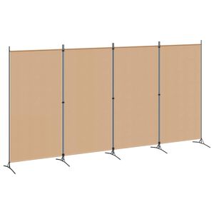 vidaXL Paravento a 4 Pannelli Beige 346 x 180 cm Tessuto