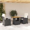 vidaXL Set da Pranzo da Giardino 5 pz Nero con Cuscini in Polyrattan