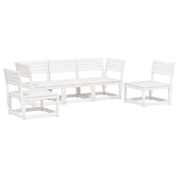 vidaXL Set Salotto da Giardino 5 pz Bianco in Legno Massello di Pino
