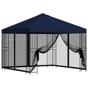 vidaXL Gazebo da giardino con pareti laterali 3 x 3 m Blu