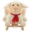 vidaXL Pecora a Dondolo con Schienale in Peluche 60x32x50cm Bianco
