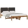 vidaXL Letto con Testiera Rivestita Naturale e Grigio Scuro