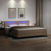 vidaXL Letto a molle con led Cappuccino 200 x 200 cm Pelle sintetica