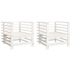 vidaXL Sedie da Giardino 2 pz Bianche in Legno Massello di Pino