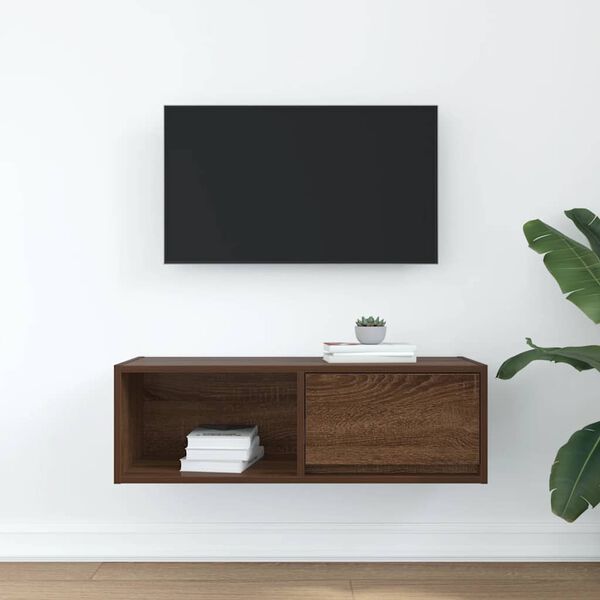 vidaXL Mobile Porta TV Rovere Marrone 80x31x25,5 cm Legno Multistrato