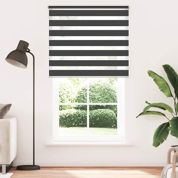 vidaXL Tenda a rullo oscurante zebra 120x230 cm nero