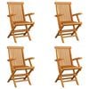vidaXL Sedie pieghevoli, 4 pezzi, in legno massello di teak