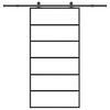 vidaXL Porta Scorrevole con Ferramenta 102x205 cm Vetro ESG Alluminio