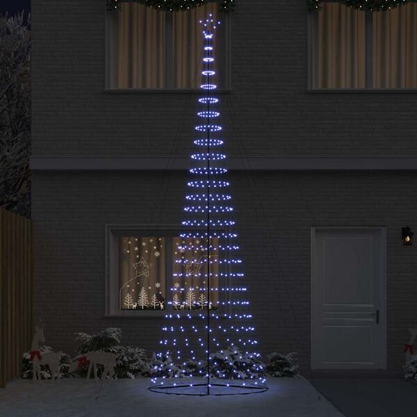 vidaXL Albero di Natale LED con 555 LED Blu 500 cm Metallo