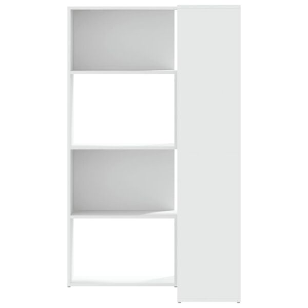 vidaXL Libreria Angolare 4Ripiani Bianca 85x85x140cm Legno Multistrato