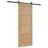 vidaXL Porta scorrevole Naturale e Nero 78 x 202 cm Pino massello