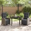 vidaXL Set da Pranzo per Giardino con cuscino 3 pcs Grigio polyrattan