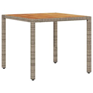 vidaXL Tavolo Giardino Piano Legno Acacia Grigio 90x90x75cm Polyrattan