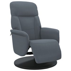 vidaXL Poltrona Reclinabile con Poggiapiedi Grigio Scuro in Velluto