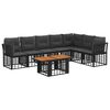 vidaXL Set Divano da Giardino 8 pz Nero e Grigio scuro polyrattan