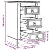 vidaXL Comodino Corona Bianco 35 x 32,5 x 58 cm Pino massello