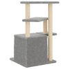 vidaXL Albero per Gatti con Tiragraffi in Sisal Grigio Chiaro 83,5 cm