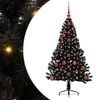vidaXL Albero di Natale artificiale con luci integrate Nero 120 cm PVC
