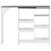 vidaXL Tavolo da Bar con Scaffale Mobile Bianco 138x39x110 cm