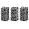 vidaXL Set Gabbione 3 pz in Filo Zincato 25 x 25 x 50 cm