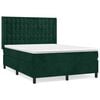 vidaXL Giroletto a Molle con Materasso Verde Scuro 140x200 cm Velluto