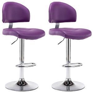 vidaXL Sgabelli da Bar 2 pz Viola in Similpelle
