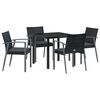 vidaXL Set da Pranzo per Giardino 5 pz Nero e Grigio Rattan in PE