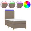 vidaXL Letto a Molle con Materasso e LED Tortora 100x200cm in Tessuto
