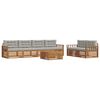 vidaXL Set di divani da esterno 7 pcs Grigio Naturale e Chiaro