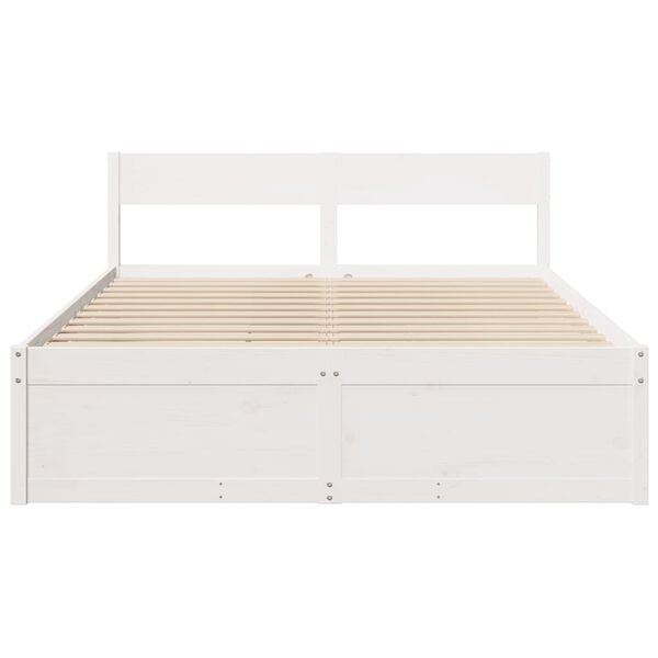 vidaXL Letto senza Materasso Bianco 140x200 cm Legno Massello di Pino