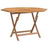 vidaXL Tavolo da Giardino Pieghevole Grigio 110x110x75cm Massello Teak