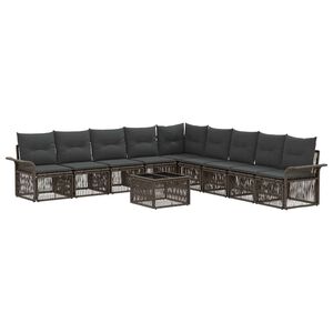 vidaXL Set Divano da Giardino 10 pz Grigio polyrattan