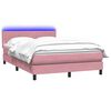 vidaXL Letto a Molle con Materasso e LED Rosa 140x220 cm in Velluto