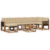 vidaXL Set di divani da esterno con cuscino 8 pcs Naturale e Beige