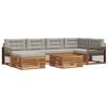 vidaXL Set di divani da esterno 7 pcs Grigio Naturale e Chiaro
