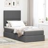 vidaXL Letto con contenitore e LED Grigio scuro 90 x 190 cm Poliestere