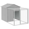 vidaXL Gabbia per polli con recinto grigio chiaro 117x201x123 cm in acciaio zincato