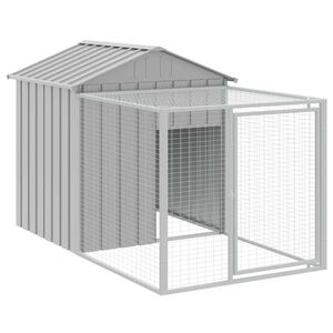 vidaXL Gabbia per polli con recinto grigio chiaro 117x201x123 cm in acciaio zincato