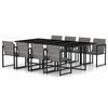 vidaXL Set da Pranzo da Giardino 9 pz con Cuscini in Polyrattan Grigio