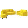 vidaXL Set di Divani 3 pz con Cuscini Giallo Chiaro in Tessuto