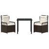 vidaXL Set da Pranzo per Giardino 3 pcs Marrone polyrattan