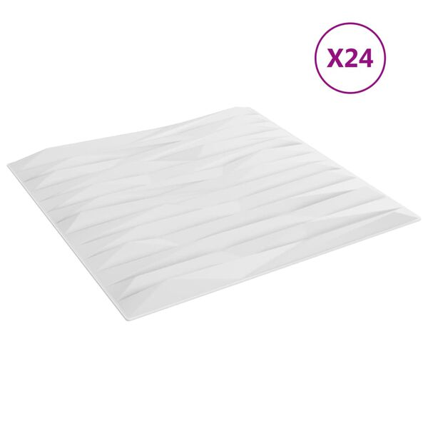 vidaXL Pannelli Murali 24 pz Bianchi 50x50 cm XPS 6 m&sup2; Pietra