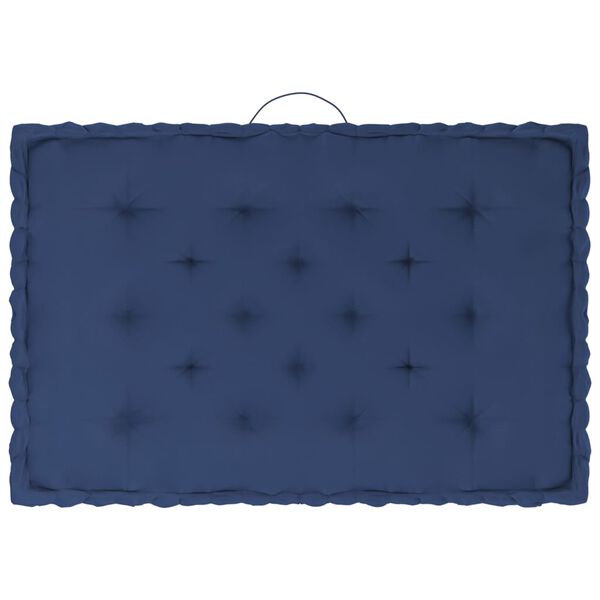 vidaXL Cuscini per Pallet e Pavimento 7 pz Blu Navy Chiaro in Cotone