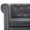 vidaXL Divano Chesterfield a 3 Posti in Velluto 199x75x72 cm Grigio