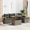 vidaXL Set Divano da Giardino 6pz con Cuscini Grigio Polyrattan Acacia